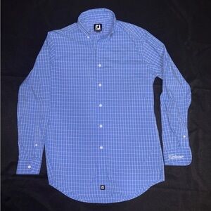 FootJoy Men's Blue Grid Pattern Shirt